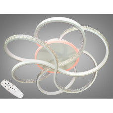Ексклюзивна стельова LED люстра з пультом, димером, кришталями, 100W