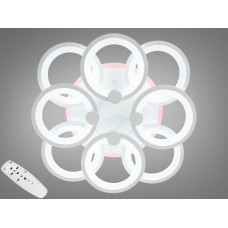 Біла люстра led кільця з дімером та LED підсвічуванням, 150W