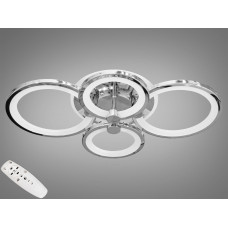 LED люстра з пультом і кольоровою підсвіткою, 70W, хром