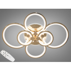 LED-люстра с диммером и цветной подсветкой, цвет золото, 135W.