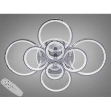 LED акриловая люстра с пультом, диммером и подсветкой, 235W, хром