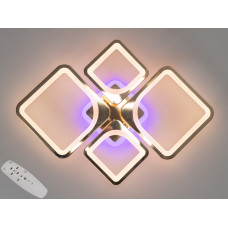Стельова LED люстра з пультом, диммером і підсвічуванням, 100W, золото