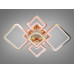Пристельная LED люстра с пультом, димером, подсветкой, 95Вт, золото.