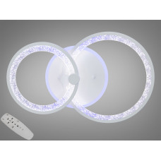 LED люстра з пультом, диммером і кольоровою підсвіткою, 55W, біла