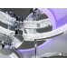 LED люстра с пультом, диммером и цветной подсветкой, 70W, хром