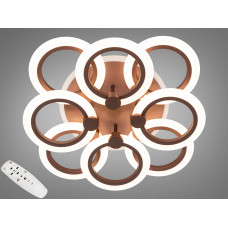 Стельова LED люстра з пультом, димером, 110W, коричнева