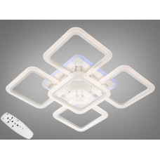 Біла LED люстра під стелю в спальню з підсвіткою, дімером, 120W