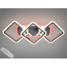 LED люстра под потолок с пультом, подсветкой, 75W, хром