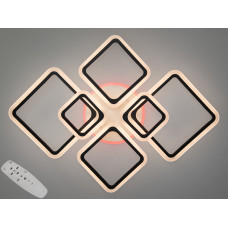 LED люстра з пультом, диммером та підсвічуванням, 150Вт, чорна