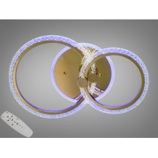 LED люстра з пультом, диммером і кольоровою підсвіткою, 55W, золото