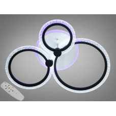 LED люстра з пультом, диммером і кольоровою підсвіткою, 55W, чорна