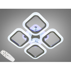 Пристельова LED люстра з пультом і кольоровою підсвіткою, 50W, хром
