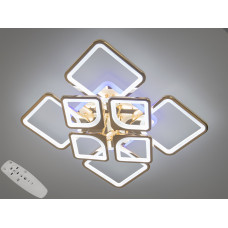 LED люстра з диммером і синім підсвічуванням, 155W, золото