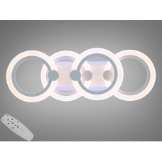 LED люстра в форме колец с пультом, димером и LED подсветкой, 50W