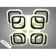 Стельова LED люстра з пультом, димером, підсвіткою, 170W, чорна