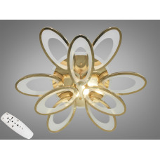 Стельова люстра з диммером та LED підсвічуванням, колір золото, 115W.