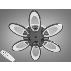 Стельова люстра з диммером та LED підсвічуванням, колір чорний хром, 100W.