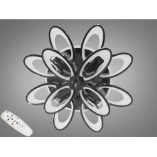 Стельова люстра з диммером та LED підсвічуванням, колір чорний хром, 190W.