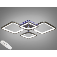 Стельова люстра з диммером та LED підсвічуванням, колір чорний хром, 100W.
