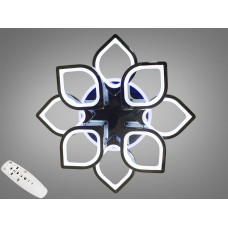 Стельова люстра з диммером та LED підсвічуванням, колір чорний хром, 130W.